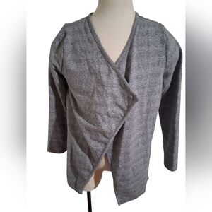 Passports Heather Grey Open-Front Draped Cardigan – Women’s Size Small